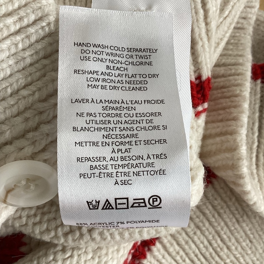 🍒Anthropologie Cherry Sweater Maeve Icon Cardigan New Small Fruit Ivory Red - Picture 15 of 15